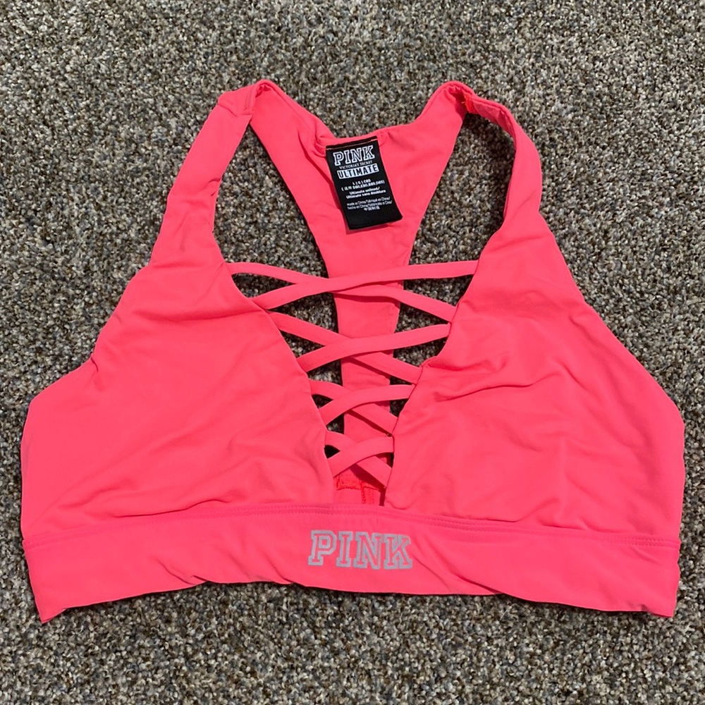 Pink VS Bright Coral Sports Bra